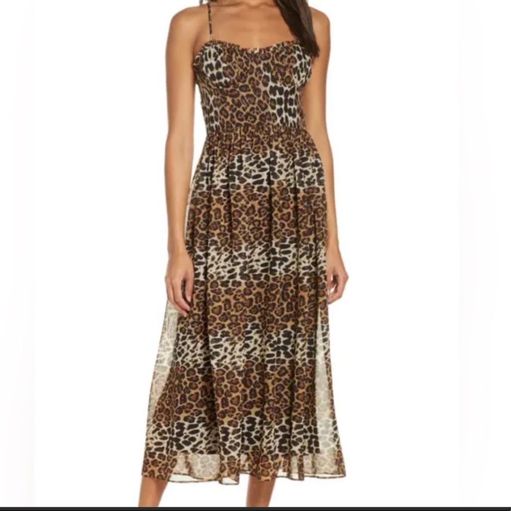 Katie May Brown Leopard Print Midi Dress